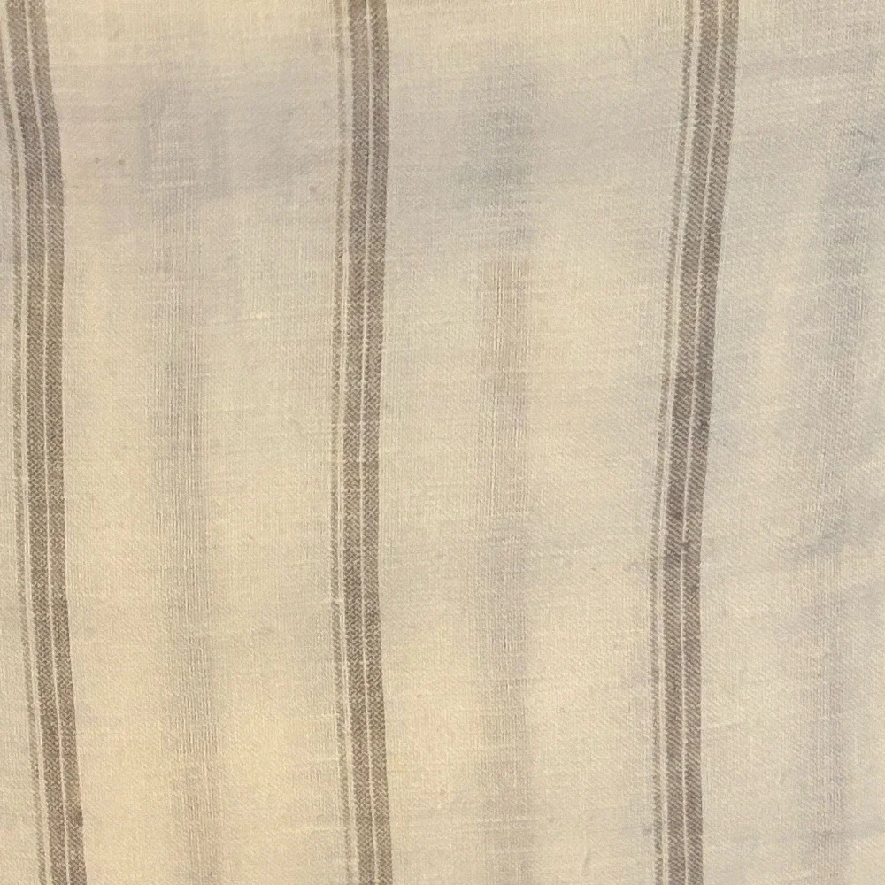 PuiBelle Ivory with Beige Stripe Linen King Duvet Set